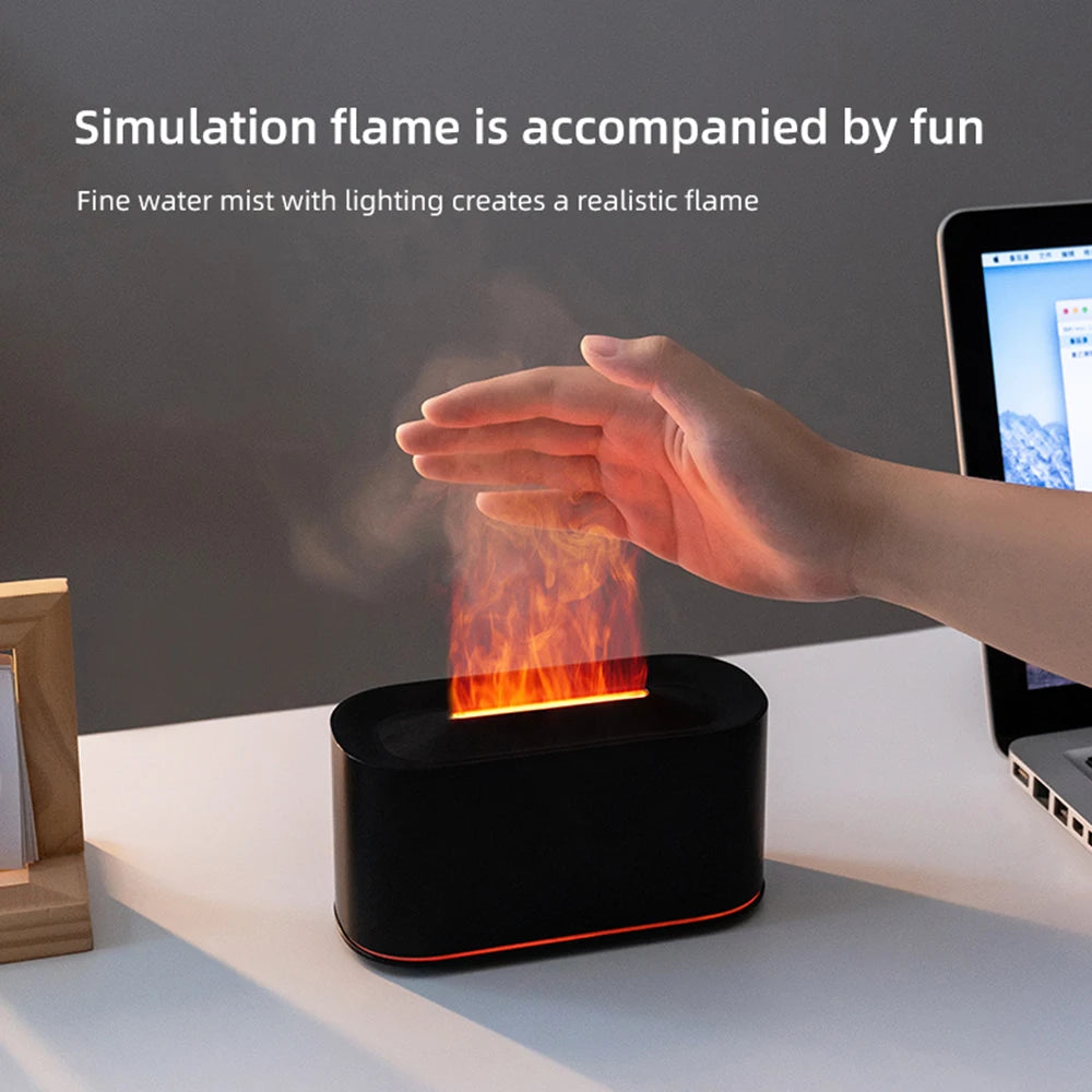 Cozy Aromatherapy Flame Humidifier Diffuser Essential Oil