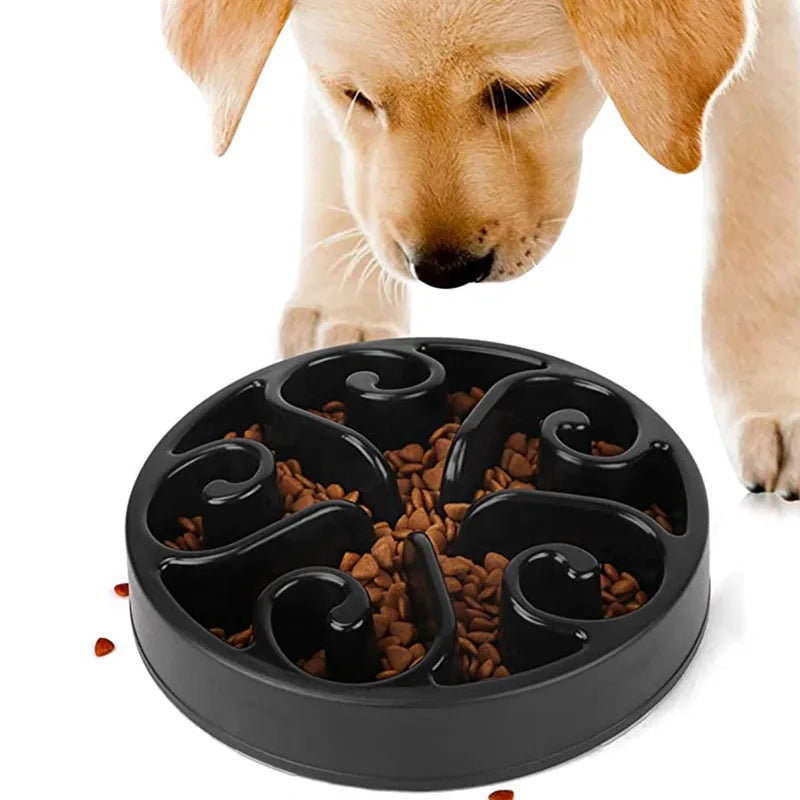 Pets : Non Slip Anti-Gulping Dog Slow Feeder Bowl