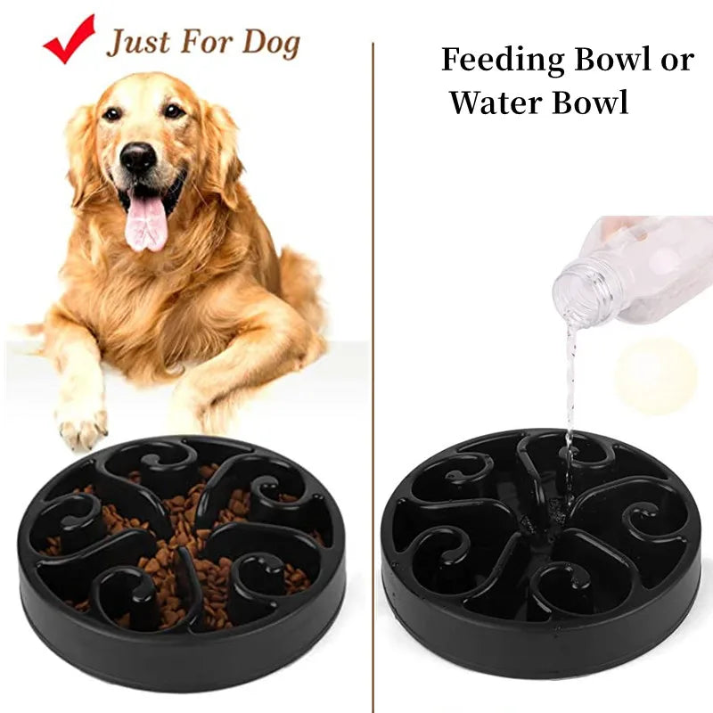 Pets : Non Slip Anti-Gulping Dog Slow Feeder Bowl