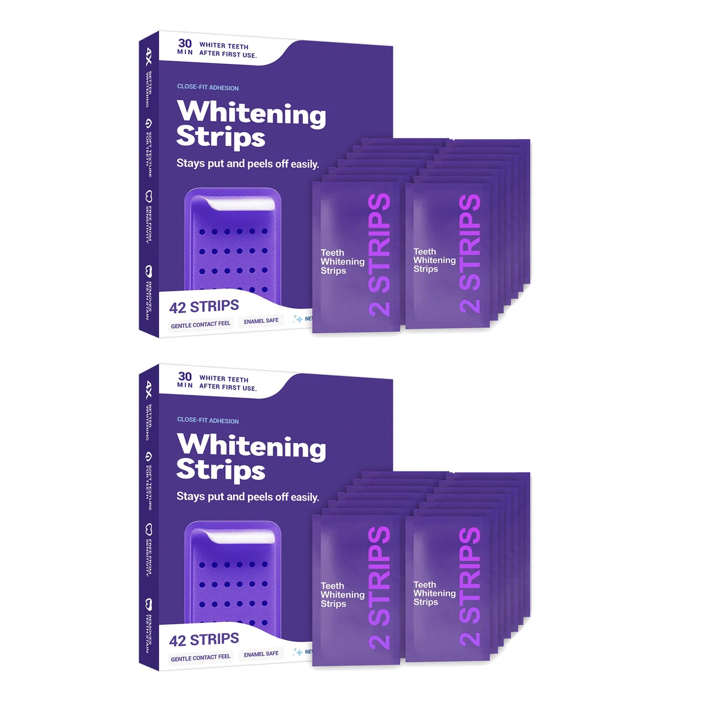 Purple Teeth Whitening Strips : Improve Dental Yellowing Oral Stains