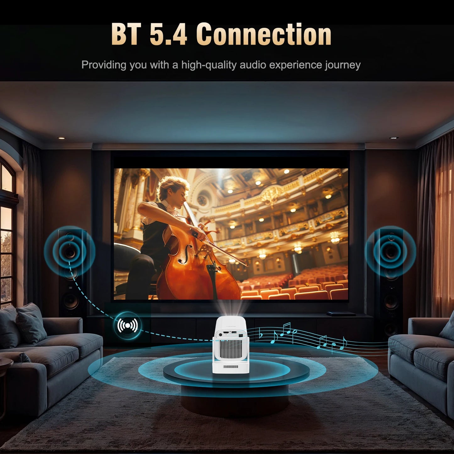 Cinematic Movie Projector Magcubic HY310 - 1080P Native 4K In/Outdoor with Air Mouse