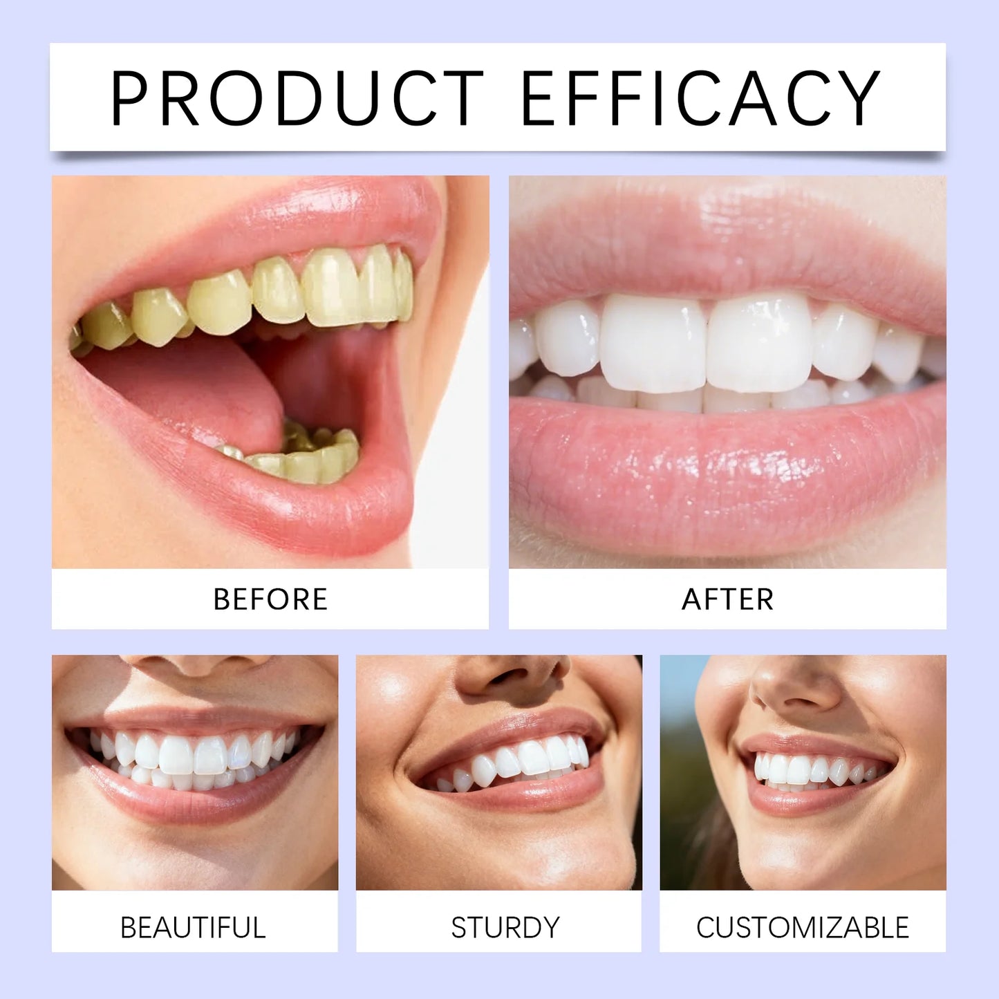 Purple Teeth Whitening Strips : Improve Dental Yellowing Oral Stains