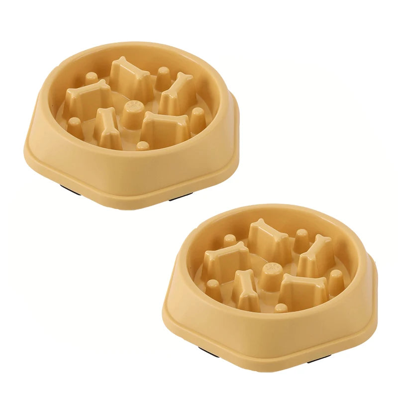 Pets : Non- Slip Slow Feeder Dog Bowl