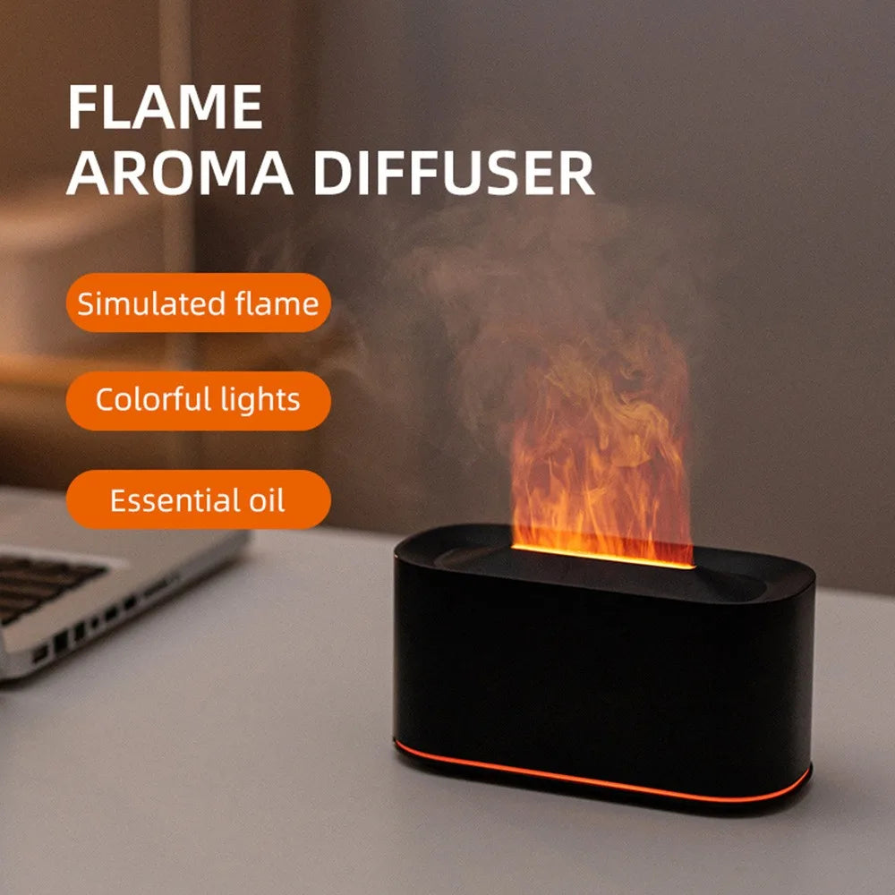 Cozy Aromatherapy Flame Humidifier Diffuser Essential Oil