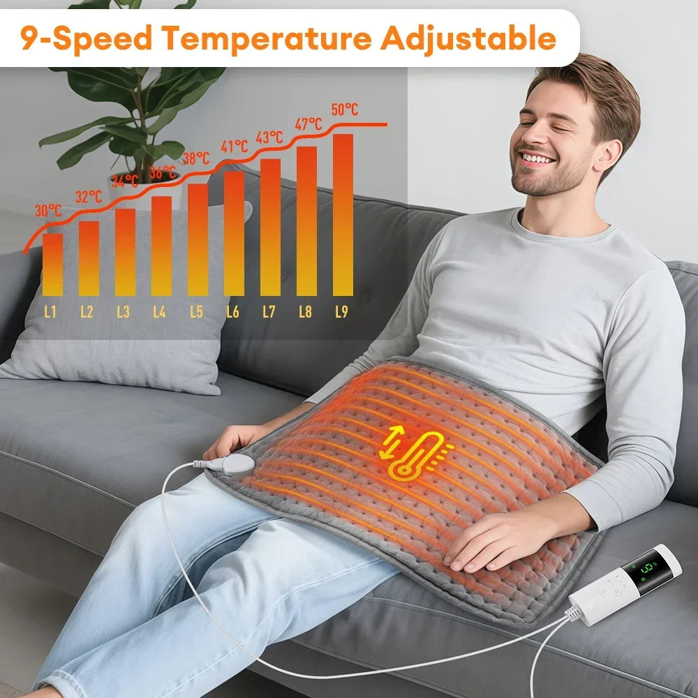 Electric Heating Pads for Back / Neck /Shoulder : Washable Winter Warm Blanket 9 Temperature Control