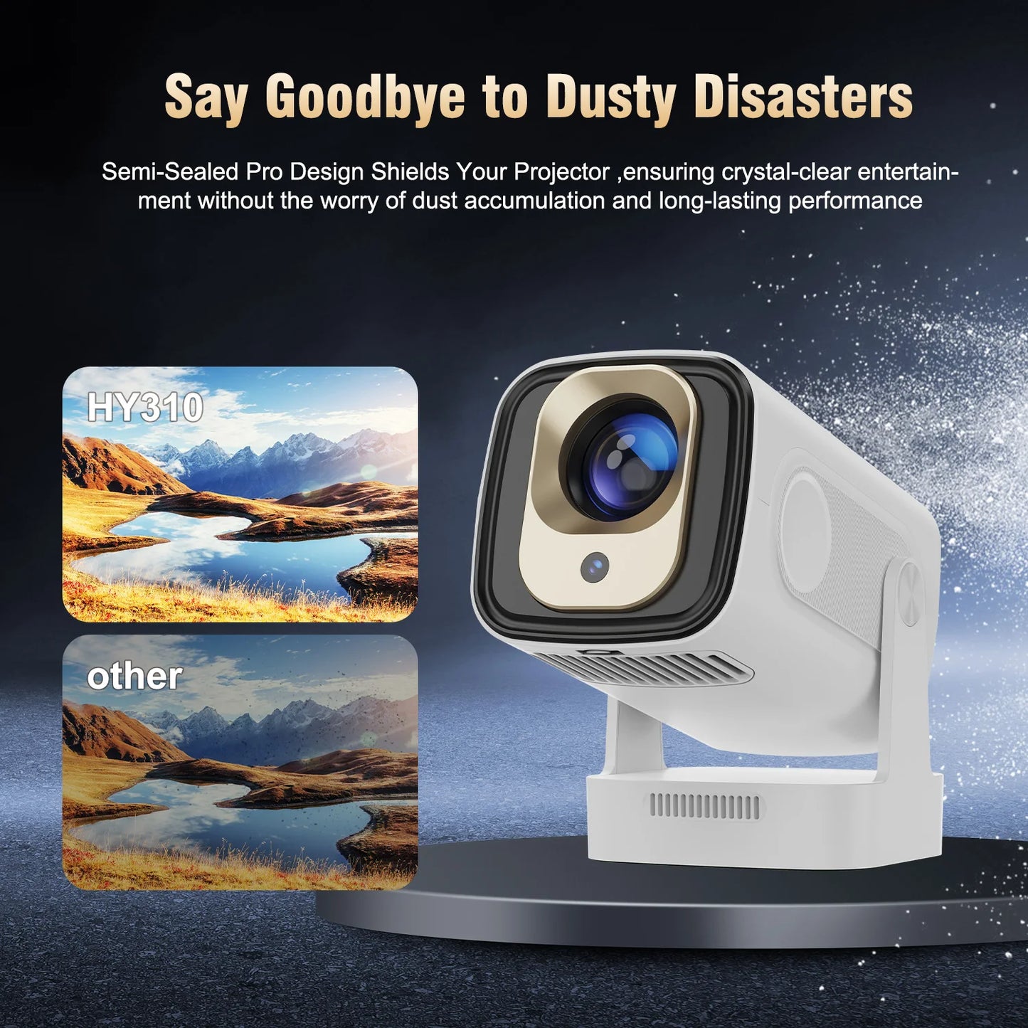 Cinematic Movie Projector Magcubic HY310 - 1080P Native 4K In/Outdoor with Air Mouse