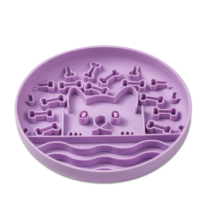 Pets : Anti-Slip Lick Bowl Silicone Pet Slow Feeder for Dogs and Cats