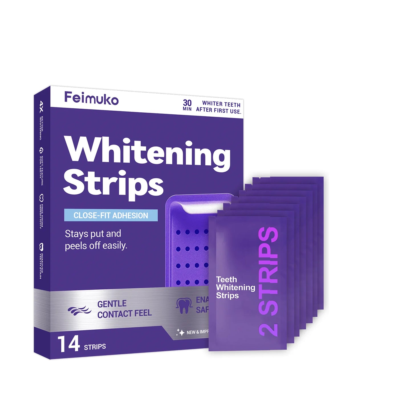 Purple Teeth Whitening Strips : Improve Dental Yellowing Oral Stains