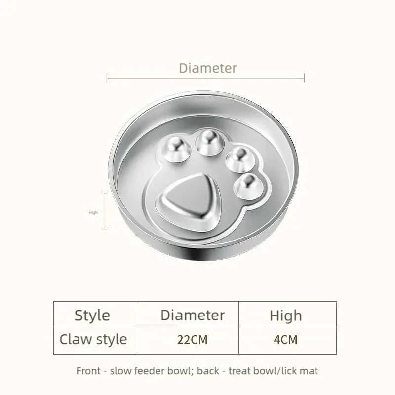 Pets : Stainless Steel Non-Slip Slow Feeder Bowl