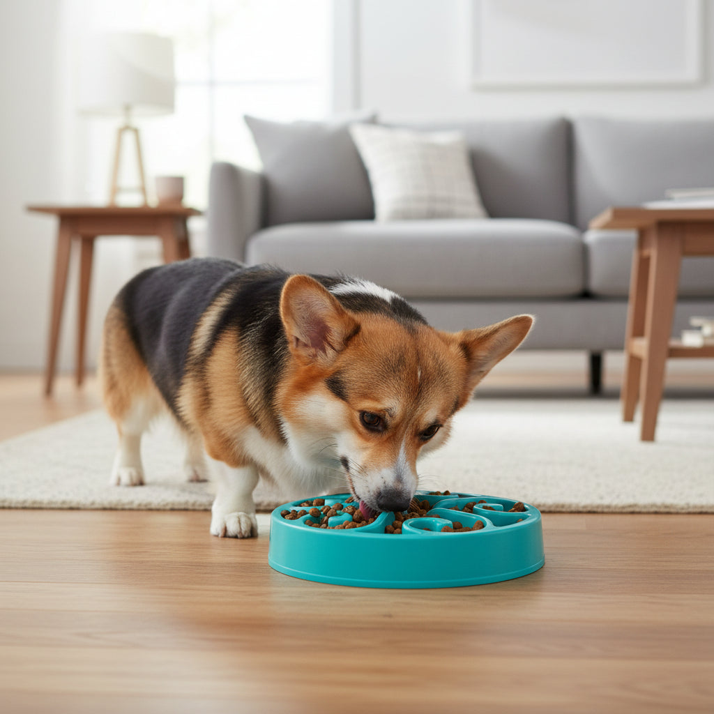 Pets : Non Slip Anti-Gulping Dog Slow Feeder Bowl