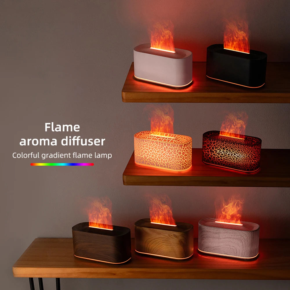 Cozy Aromatherapy Flame Humidifier Diffuser Essential Oil
