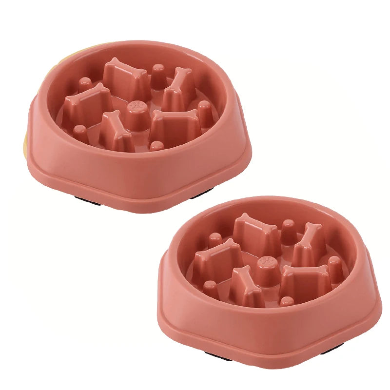 Pets : Non- Slip Slow Feeder Dog Bowl