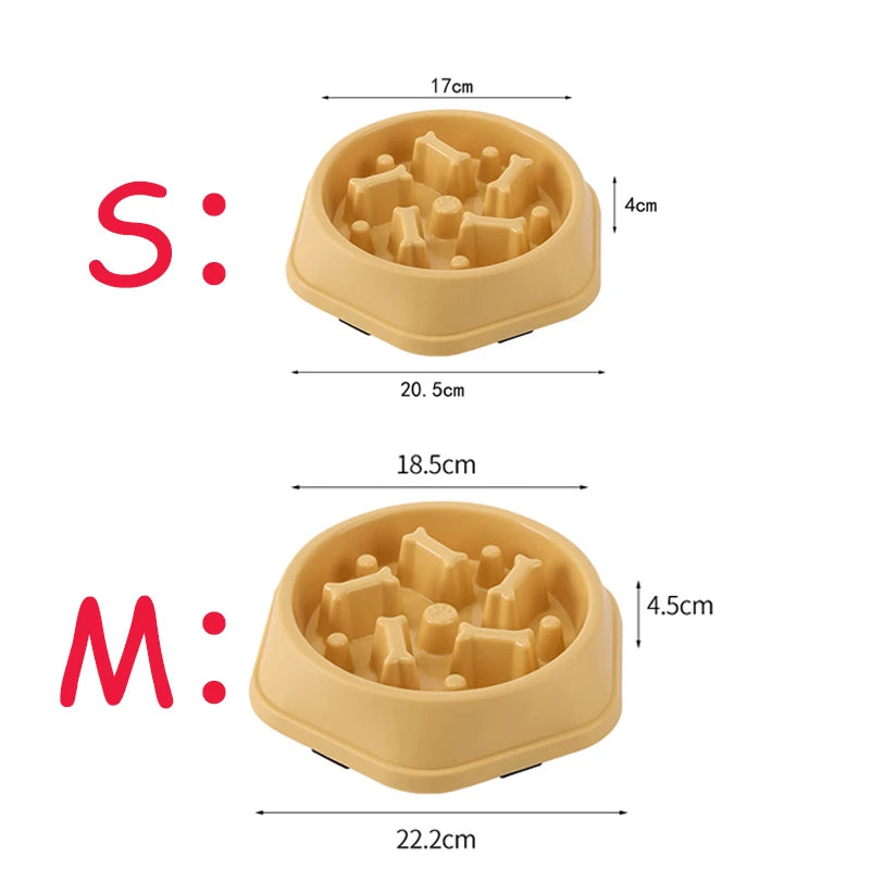 Pets : Non- Slip Slow Feeder Dog Bowl