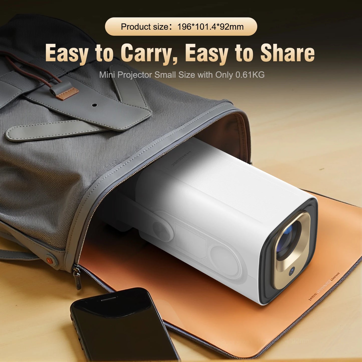 Cinematic Movie Projector Magcubic HY310 - 1080P Native 4K In/Outdoor with Air Mouse