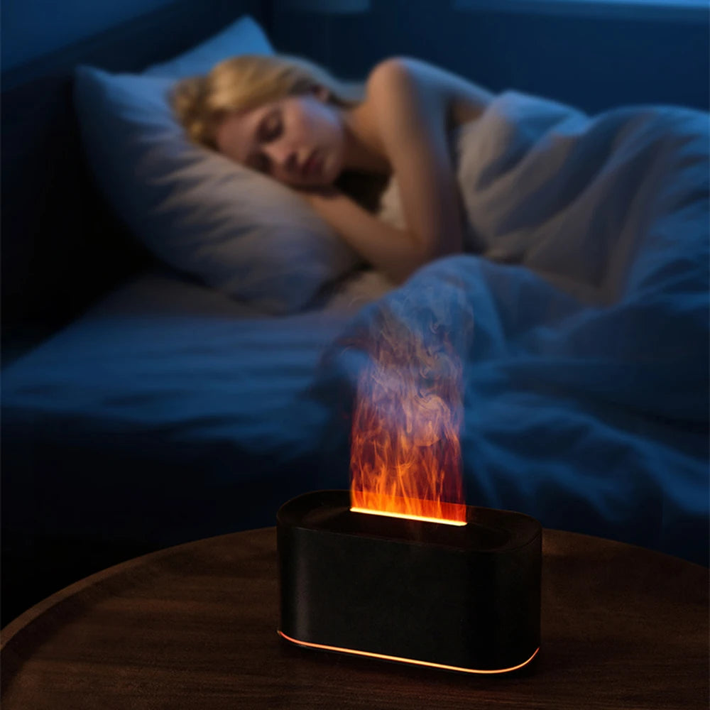 Cozy Aromatherapy Flame Humidifier Diffuser Essential Oil