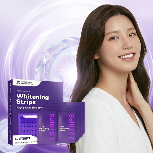 Purple Teeth Whitening Strips : Improve Dental Yellowing Oral Stains
